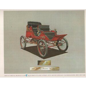 Set Of 6 Color Drawings Classic Antique Cars Frameable Wall Decor Car Garage